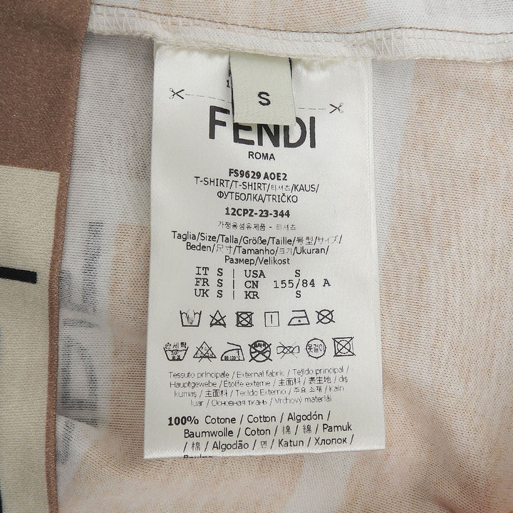極美品▲FENDI フェンディ 2023年製 FS9629 コットン100％ FFロゴプリント 半袖ポロシャツ マルチ S イタリア製 正規品 レディース