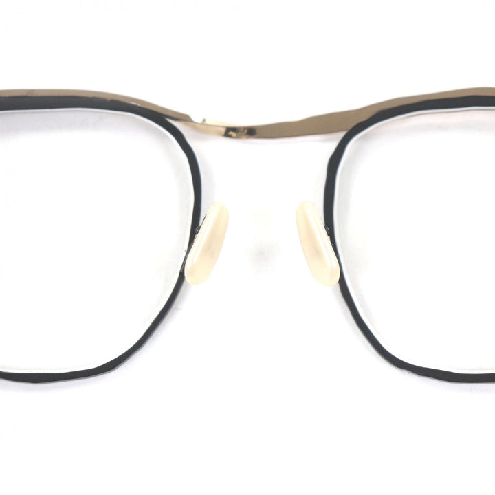 美品□MASAHIROMARUYAMA マサヒロマルヤマ MM-0091 メガネ 眼鏡 アイウェア ブラック ゴールド 47□22-145 箱・ケース付 日本製 メンズ