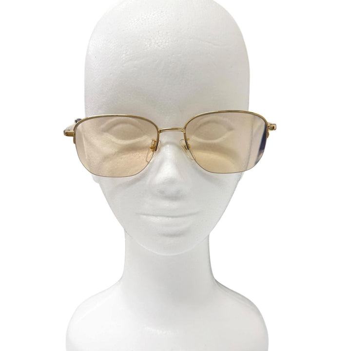 美品□jun ashida ジュン アシダ JA-117KJ K18 K14WG ダイヤ6P サングラス アイウェア ゴールド 54□18-143 度入り 総重量34.53g メンズ