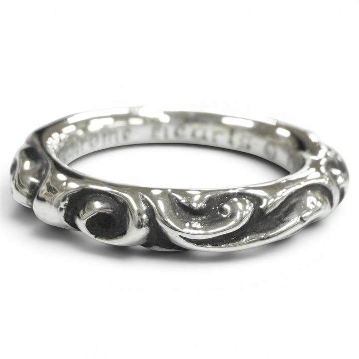 極美品▼CHROME HEARTS クロムハーツ SCRL BAND スクロールバンド 925 リング 指輪 シルバー JP25号 重量11.1g メンズ アクセサリー
