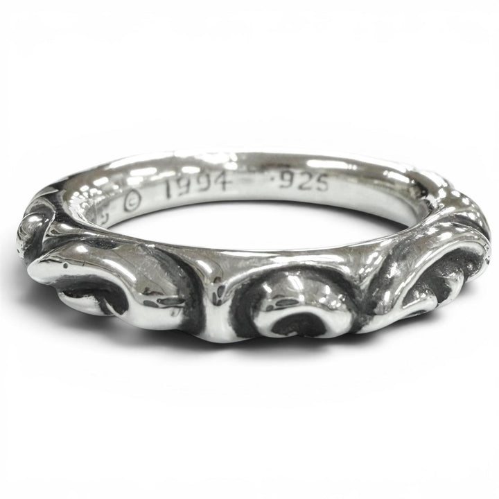 極美品▼CHROME HEARTS クロムハーツ SCRL BAND スクロールバンド 925 リング 指輪 シルバー JP25号 重量11.1g メンズ アクセサリー