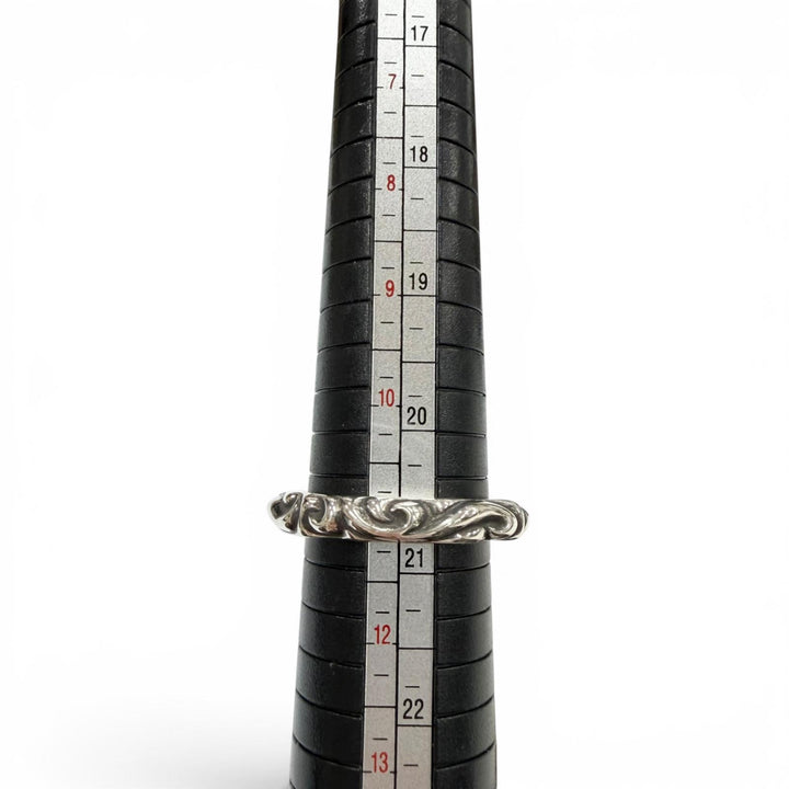 極美品▼CHROME HEARTS クロムハーツ SCRL BAND スクロールバンド 925 リング 指輪 シルバー JP25号 重量11.1g メンズ アクセサリー
