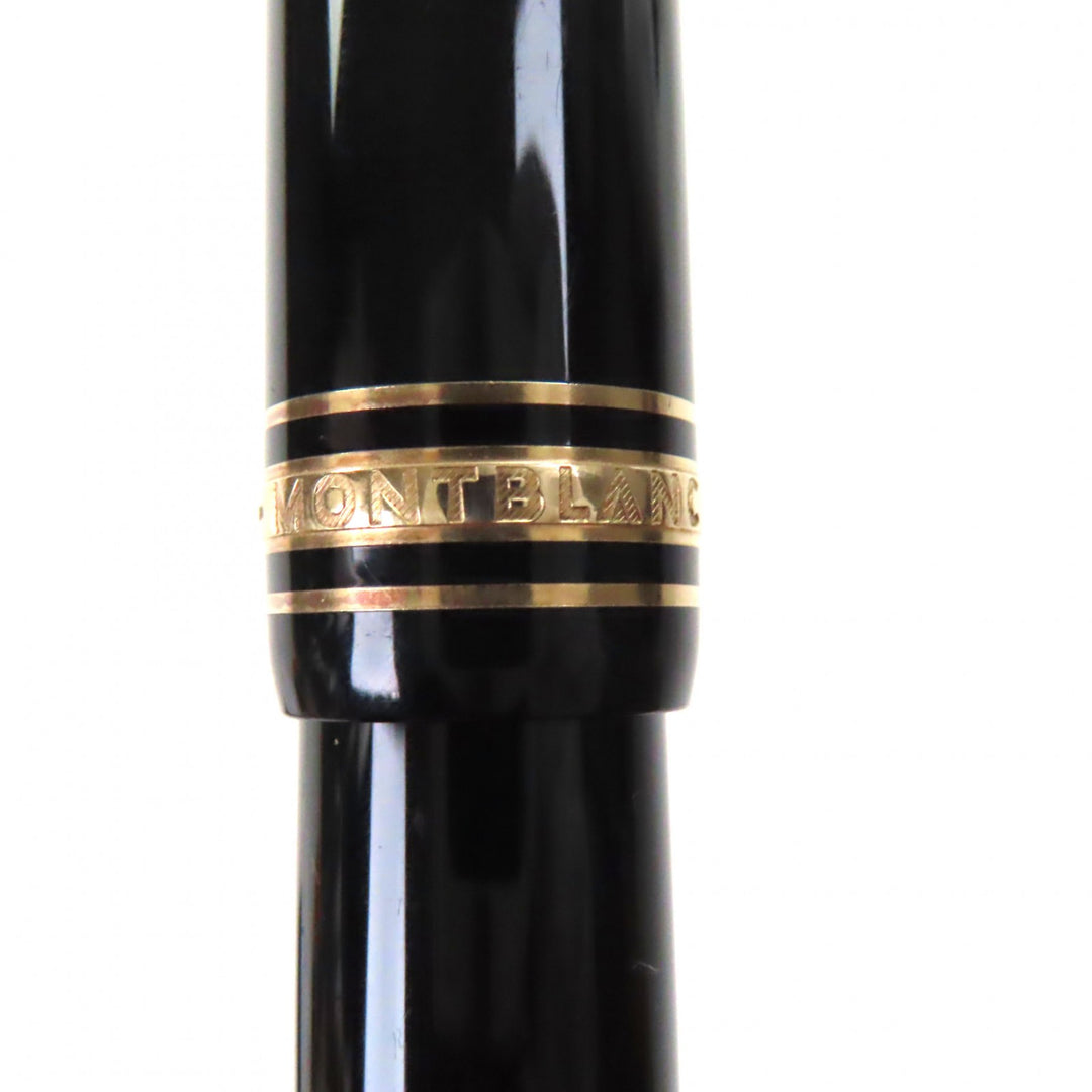 美品▼MONTBLANC モンブラン マイスターシュテュック 147 トラベラー ペン先14K Mニブ ホワイトスター 万年筆 ブラック ゴールド ドイツ
