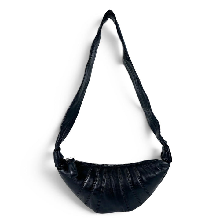 未使用品▲LEMAIRE ルメール BG0003 LL095 スモール クロワッサン ラムレザー ショルダーバッグ ブラック スペイン製 保存袋付き