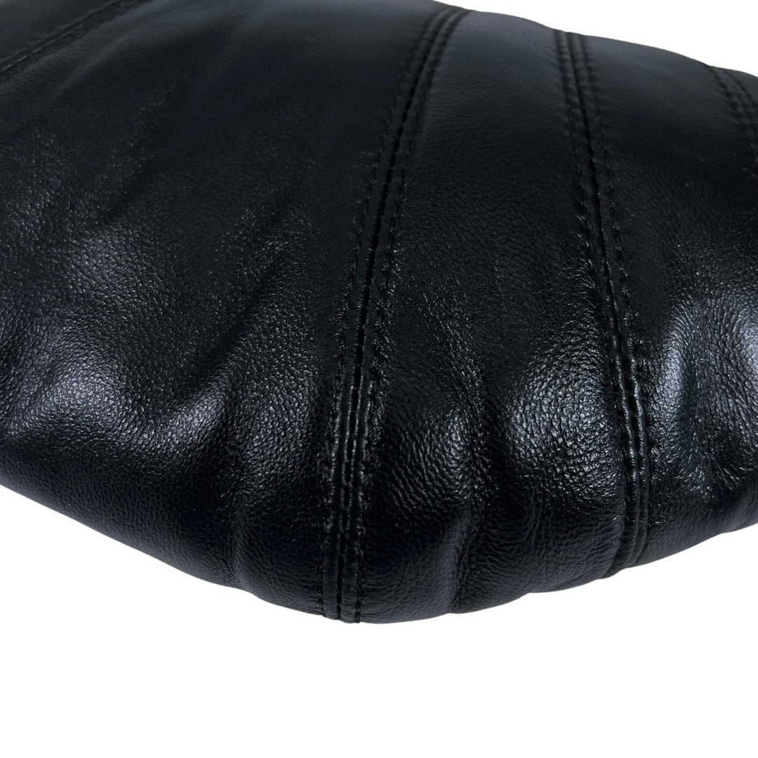 未使用品▲LEMAIRE ルメール BG0003 LL095 スモール クロワッサン ラムレザー ショルダーバッグ ブラック スペイン製 保存袋付き