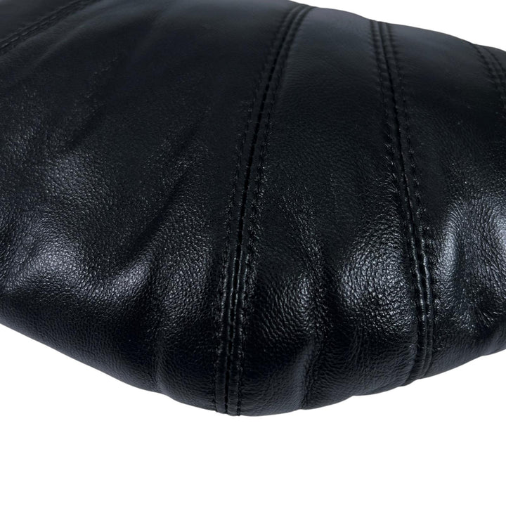 未使用品▲LEMAIRE ルメール BG0003 LL095 スモール クロワッサン ラムレザー ショルダーバッグ ブラック スペイン製 保存袋付き