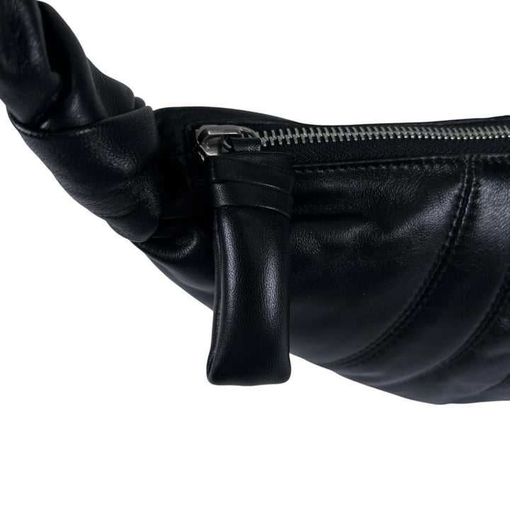 未使用品▲LEMAIRE ルメール BG0003 LL095 スモール クロワッサン ラムレザー ショルダーバッグ ブラック スペイン製 保存袋付き