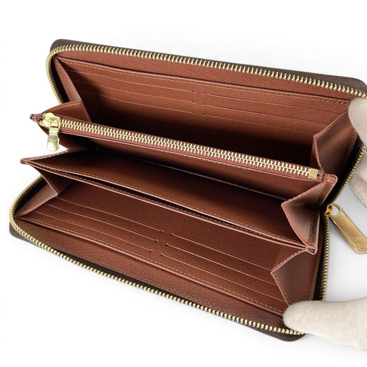 未使用品▲LOUIS VUITTON ルイヴィトン M42616 ジッピーウォレット モノグラムキャンバス 長財布 ブラウン 仏製 レディース 箱・保存袋付き