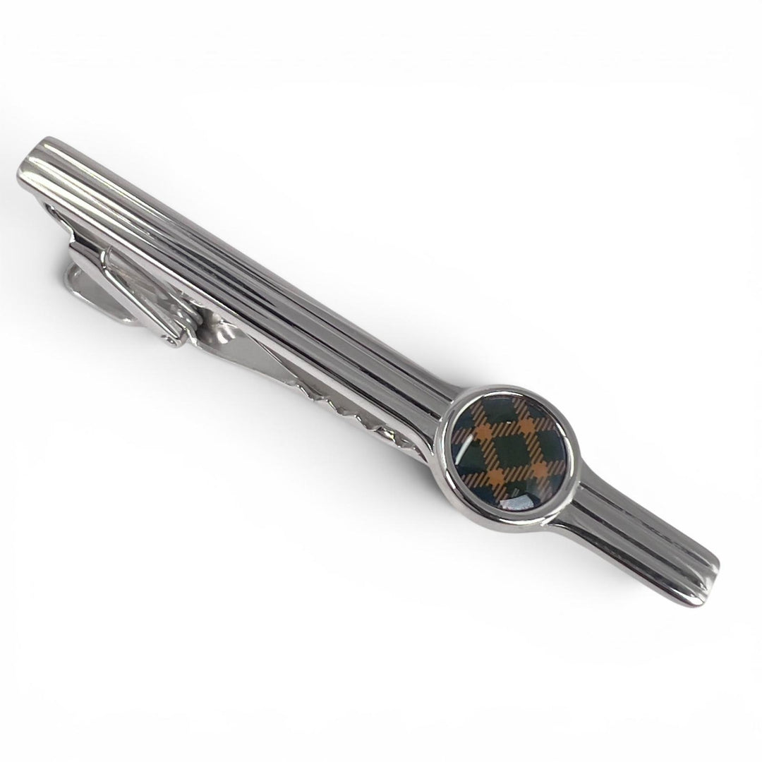 極美品▲Dunhill ダンヒル ラウンド チェック柄 タイピン カフスボタン 2点セット カフスボタン カフリンクス グリーン メンズ 箱付き