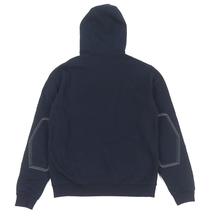 極美品△HERMES エルメス 24SS コットン100％ ステッチデザイン ハーフジップ プルオーバー パーカー ダークネイビー S 箱付き 正規品