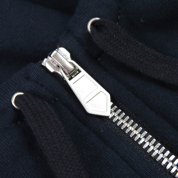 極美品△HERMES エルメス 24SS コットン100％ ステッチデザイン ハーフジップ プルオーバー パーカー ダークネイビー S 箱付き 正規品