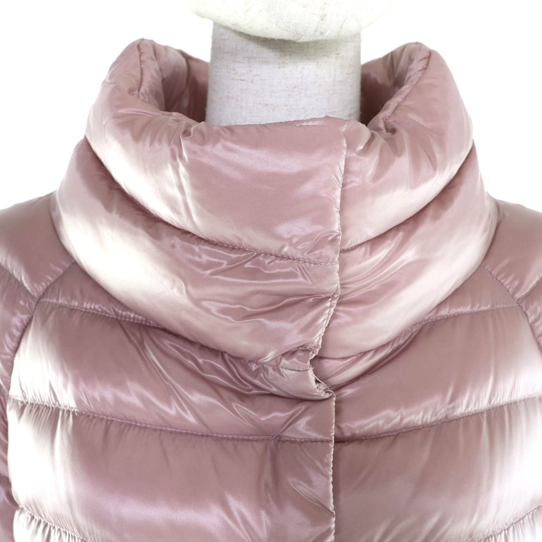 極美品★Herno ヘルノ 23AW PI0046DIC ICONICO スナップボタン スタンドカラー ライト ダウンジャケット ピンク 40 正規品 レディース