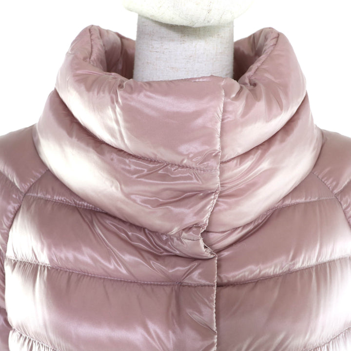 極美品★Herno ヘルノ 23AW PI0046DIC ICONICO スナップボタン スタンドカラー ライト ダウンジャケット ピンク 40 正規品 レディース