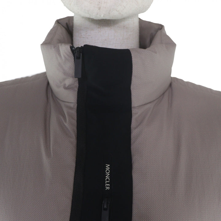 極美品▼MONCLER モンクレール 2021年製 LYTHRUM ロゴ入り バイカラー WZIPUP ジレ ダウンベスト グレー ブラック 2 正規品 レディース
