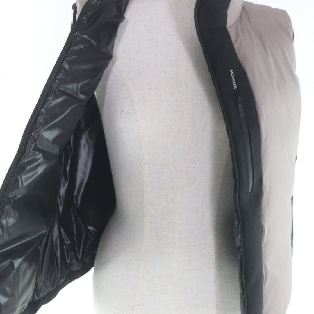 極美品▼MONCLER モンクレール 2021年製 LYTHRUM ロゴ入り バイカラー WZIPUP ジレ ダウンベスト グレー ブラック 2 正規品 レディース