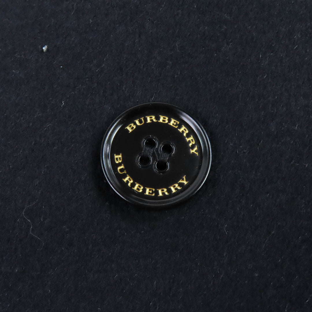 美品△BURBERRY バーバリー 4057086 ベルト付き ロゴボタン カシミヤ100％ ダブルトレンチコート ブラック 54 イタリア製 正規品