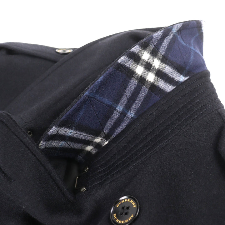 美品△BURBERRY バーバリー 4057086 ベルト付き ロゴボタン カシミヤ100％ ダブルトレンチコート ブラック 54 イタリア製 正規品