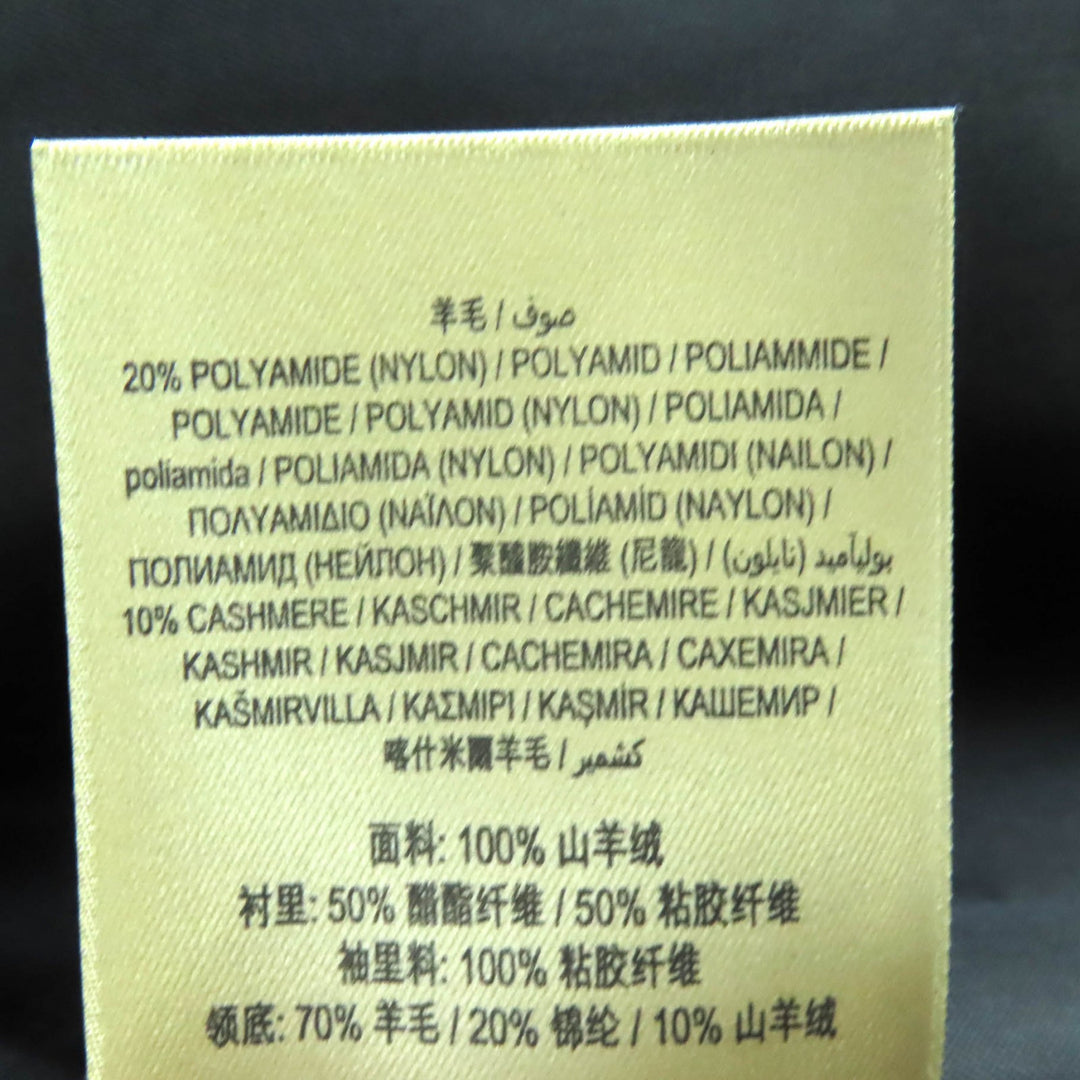 美品△BURBERRY バーバリー 4057086 ベルト付き ロゴボタン カシミヤ100％ ダブルトレンチコート ブラック 54 イタリア製 正規品