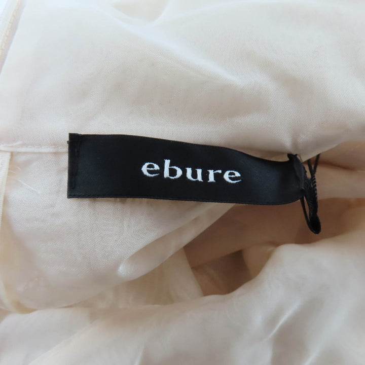 未使用品★ebure エブール 3410300236 シルク100％ オーガンジー レース ノースリーブ ロング ワンピース 36 正規品 定価165000円