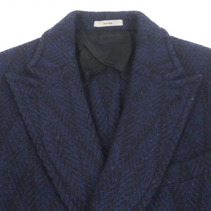 極美品▼BOGLIOLI ボリオリ C2101E DOVER ウール100% 織柄 ロゴ入りボタン ツイードロングコート ダブルチェスターコート 50 メンズ