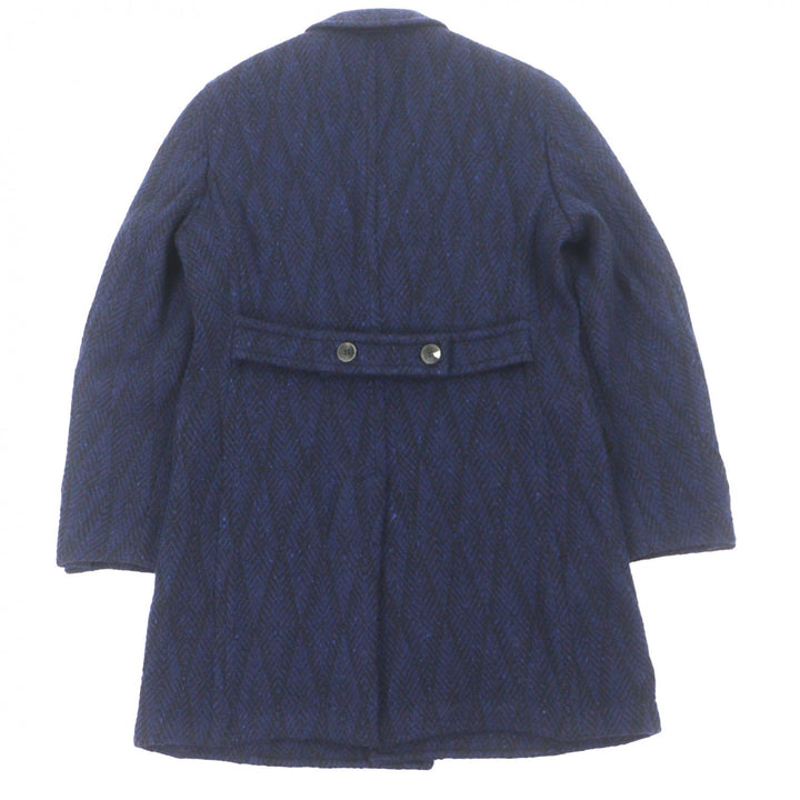 極美品▼BOGLIOLI ボリオリ C2101E DOVER ウール100% 織柄 ロゴ入りボタン ツイードロングコート ダブルチェスターコート 50 メンズ