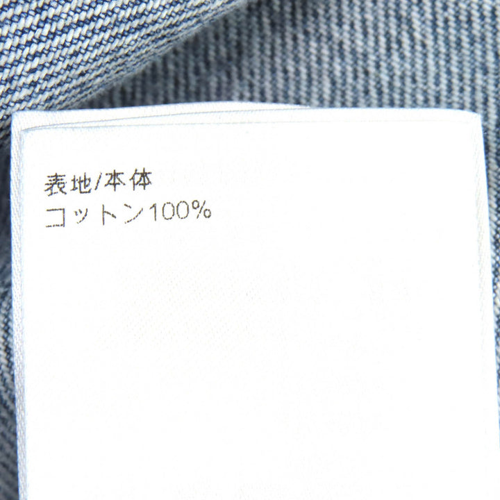 極美品△LOUIS VUITTON ルイヴィトン 24SS コットン100％ モノグラムグラデーション ショートスリーブ デニムシャツ インディゴ L 正規品