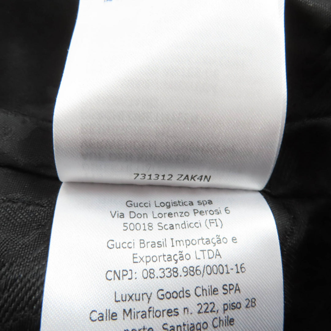 極美品★GUCCI グッチ 731312 裏地シルク100％ ドライウール デザインボタン付 ノーカラー ジャケット ブラック 36 イタリア製 正規品
