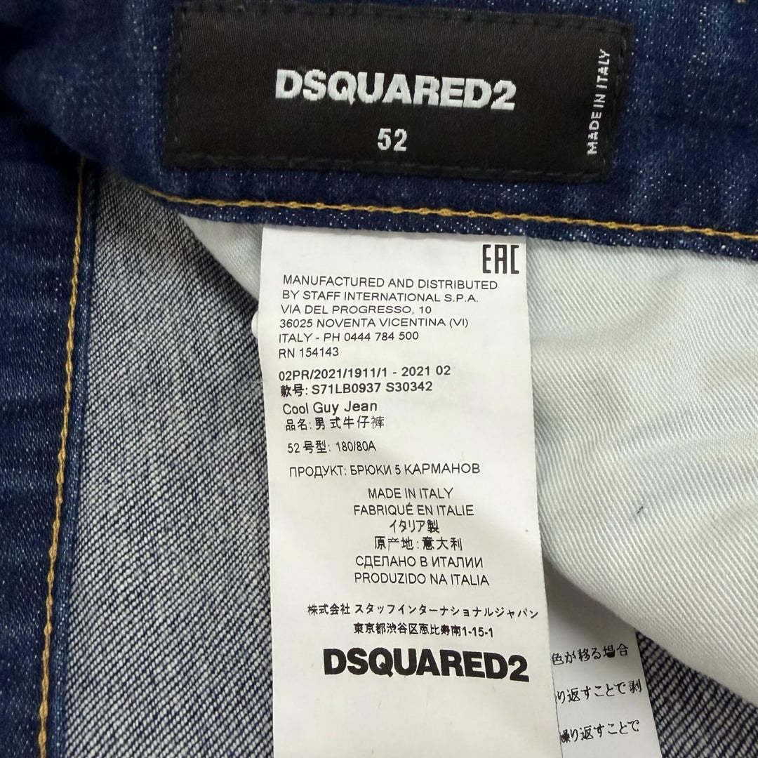 【ドンドン見直し】美品□DSQUARED2 ディースクエアード S71LB0937 Cool Guy Jean デニムパンツ インディゴブルー 52 イタリア製 正規品