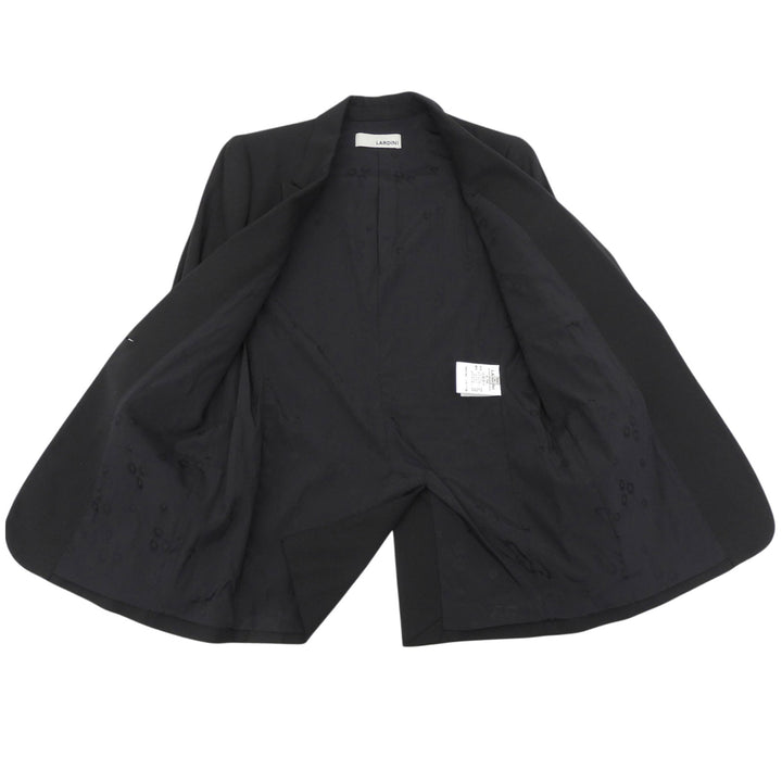 未使用品▲LARDINI ラルディーニ 裏地花柄 ブートニエール付き テーラードジャケット ブラック 40 イタリア製 正規品 レディース