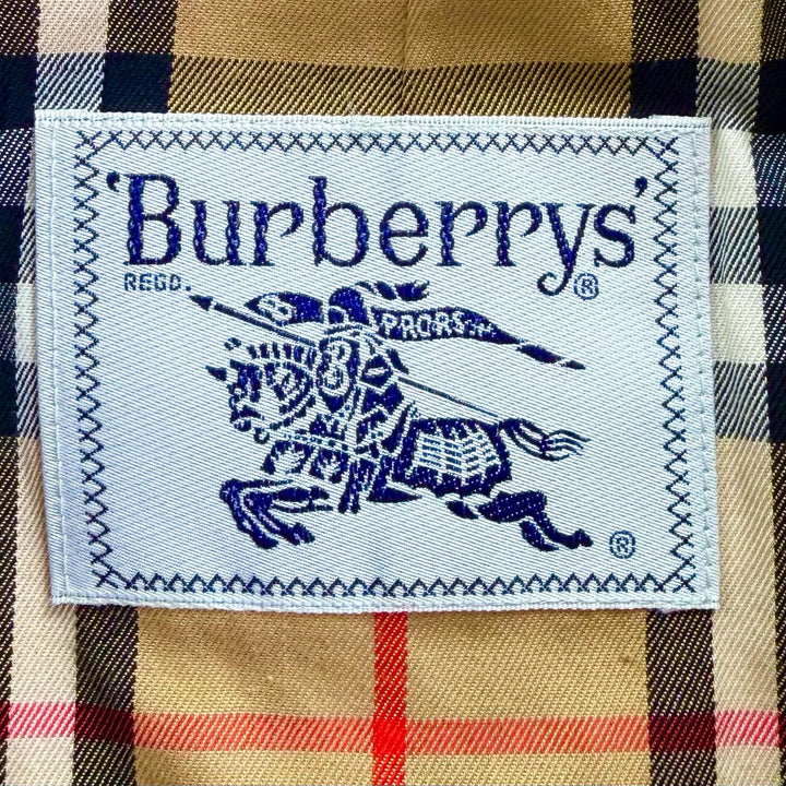良品◇Burberrys バーバリー ヴィンテージ FDO80-039-79 コットン100％ 裏ノバチェック柄 ベルト付き ステンカラーコート 玉虫色 7AR