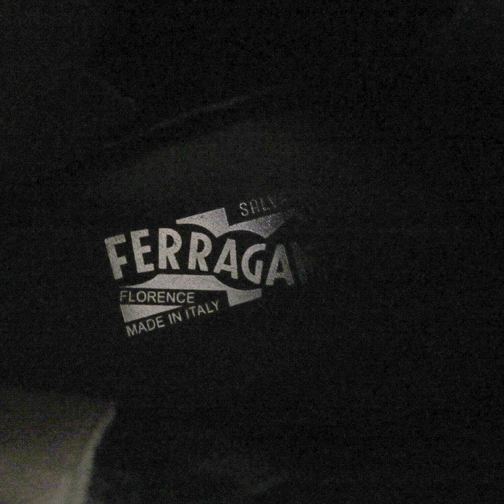 美品□Salvatore Ferragamo サルヴァトーレフェラガモ レザー ガンチーニ シルバー金具 レースアップ アンクルブーツ 黒 8.5 イタリア製