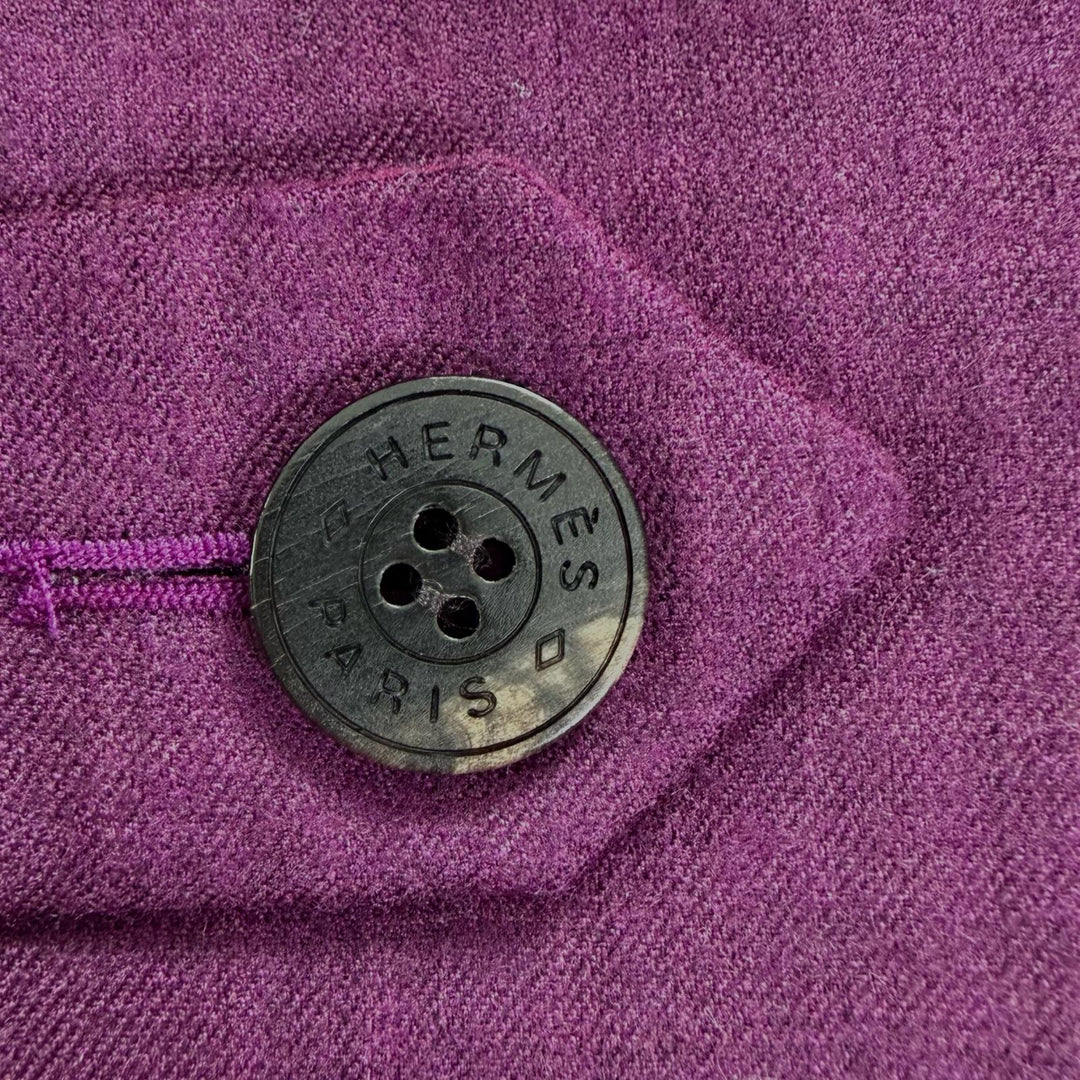 極美品◇HERMES エルメス 23SS 3E0207DC カシミヤ シルク混 セリエボタン付き ジャケット パープル ピンク 34 フランス製 レディース
