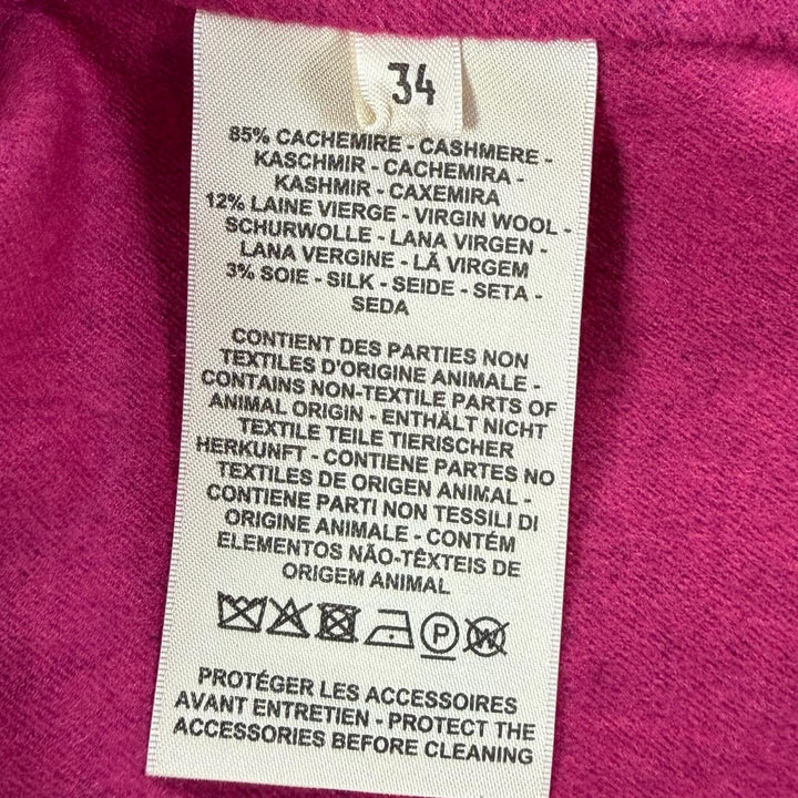 極美品◇HERMES エルメス 23SS 3E0207DC カシミヤ シルク混 セリエボタン付き ジャケット パープル ピンク 34 フランス製 レディース