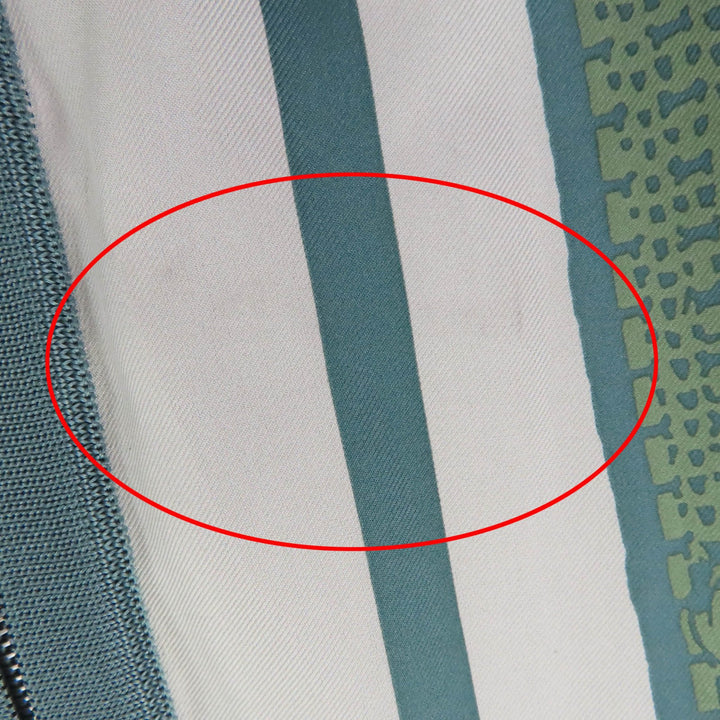 極美品☆HERMES エルメス 22AW 2H2837D5 シルク100％ ツイルレール 長袖ニット ワンピース グリーン グレー 42 イタリア製 レディース
