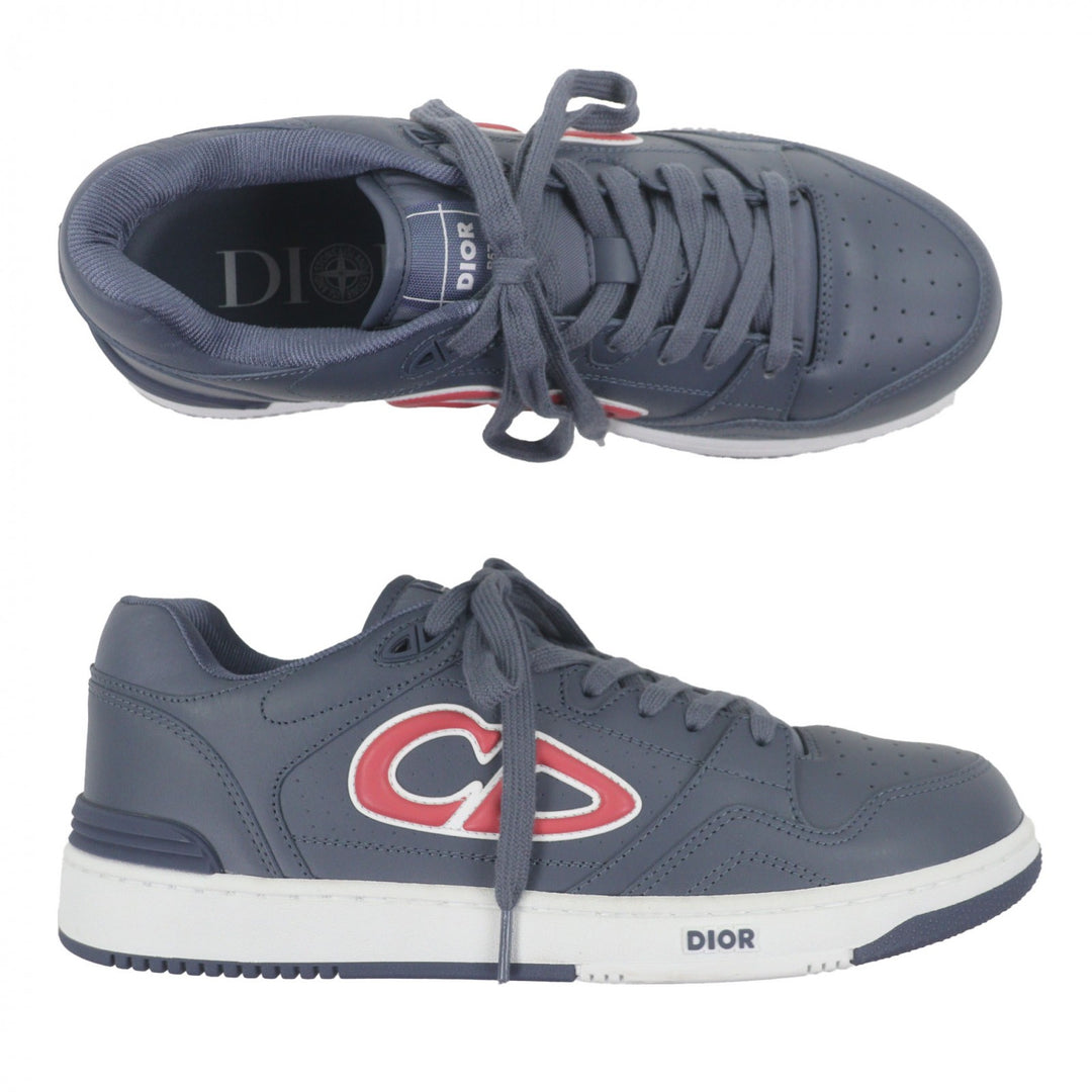 極美品▼DIOR STONE ISLAND ディオール オム ストーンアイランド 24SS B57 レザー 1947足限定 ローカットスニーカー ブルー 44 メンズ