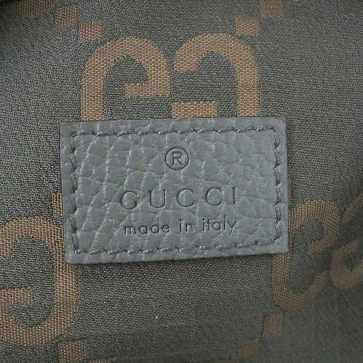 極美品□GUCCI グッチ 792287 リップストップナイロン GGロゴ総柄 ワッペン付き ベルトバッグ ボディバッグ ウエストポーチ カーキ 伊製