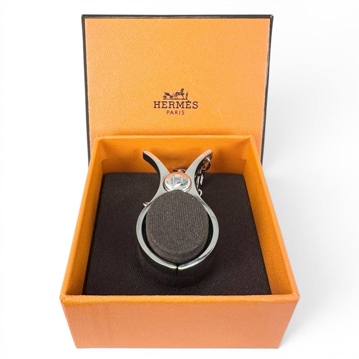 極美品▲HERMES エルメス FILOU フィルー Hロゴ グローブホルダー ストラップ シルバー レディース 箱付き