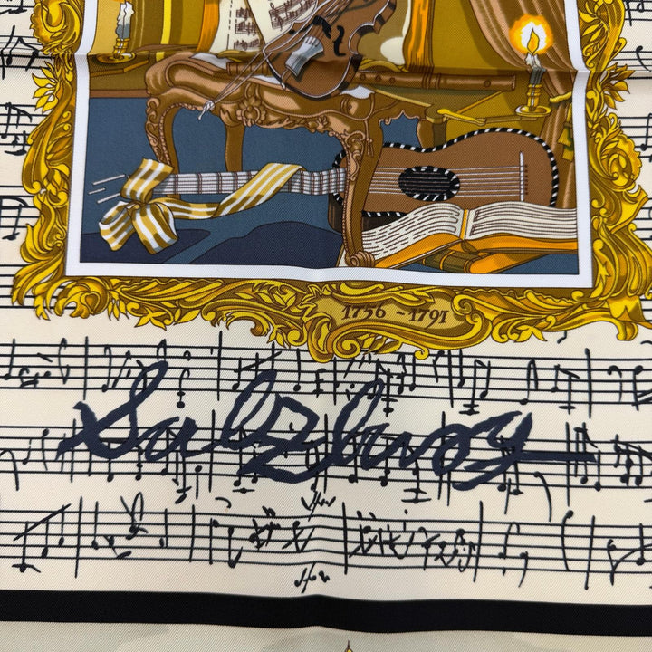 極美品☆HERMES エルメス カレ90 IN SALZBURG ザルツブルグにて シルク100％ スカーフ ブラック系 フランス製 レディース 箱付き