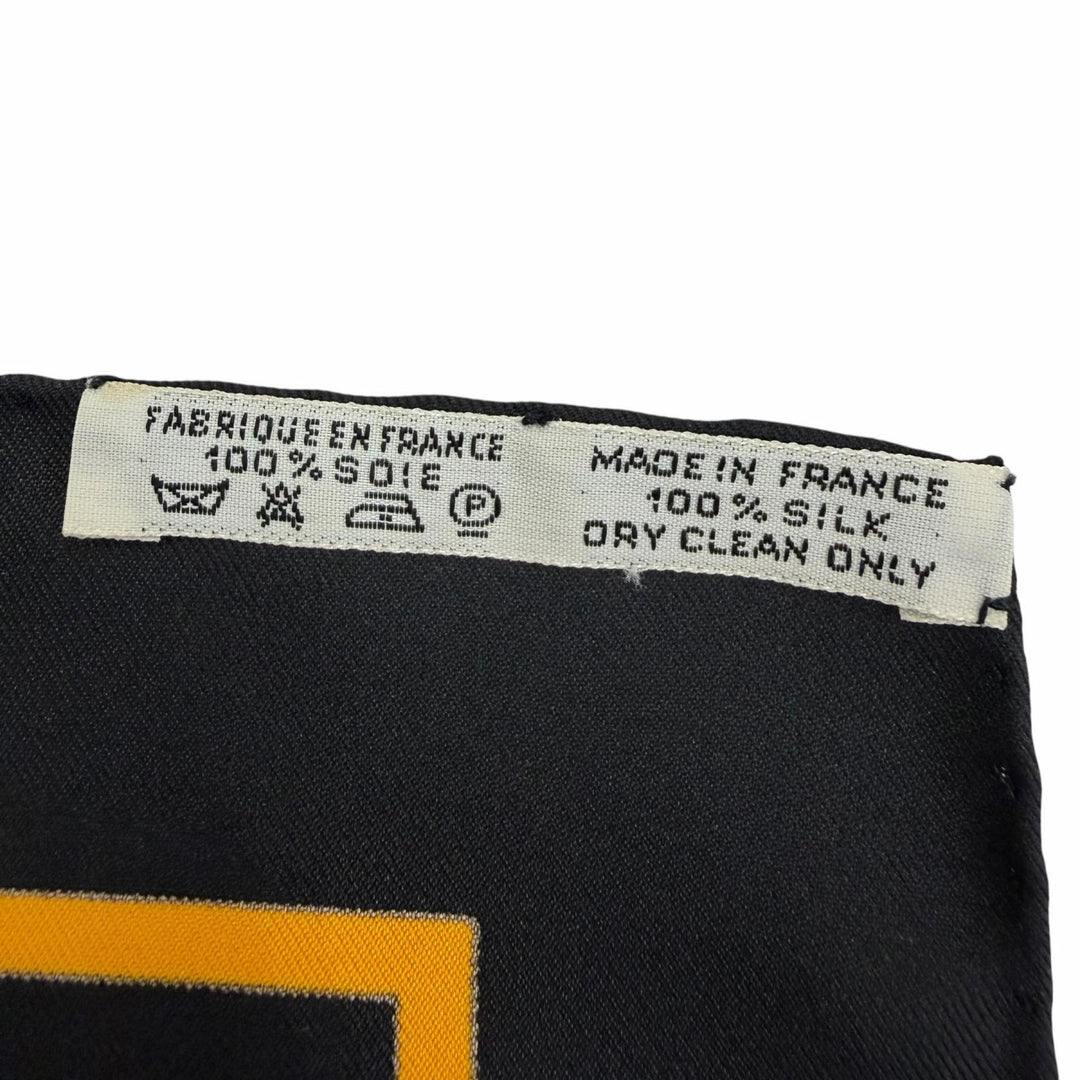 極美品☆HERMES エルメス カレ90 IN SALZBURG ザルツブルグにて シルク100％ スカーフ ブラック系 フランス製 レディース 箱付き