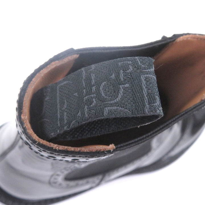 未使用品□DIOR ディオール オム 3B0269Y0N エビデンス レザー CDロゴメダリオン ウィングチップ オブリーク チェルシーブーツ 41 伊製