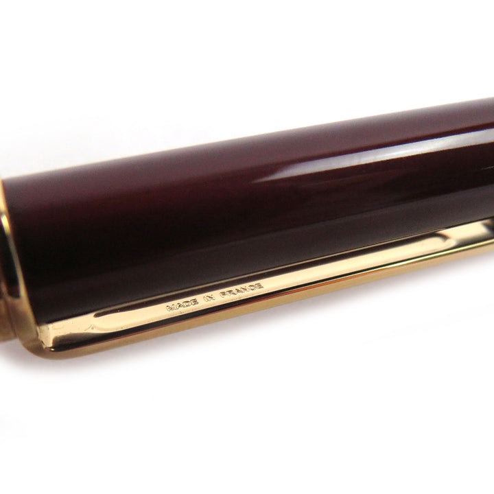 極美品□Cartier カルティエ サントス ドゥ カルティエ ツイスト式 ボールペン ボルドー ゴールド フランス製 メンズ 筆記確認済み