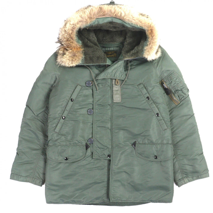 美品▼BUZZ RICKSONS バズリクソンズ BR12528 N-3B ファー・フード付き 中綿入り ジップアップ フライトジャケット L 正規品 メンズ