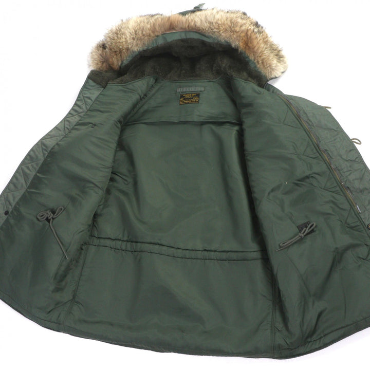 美品▼BUZZ RICKSONS バズリクソンズ BR12528 N-3B ファー・フード付き 中綿入り ジップアップ フライトジャケット L 正規品 メンズ