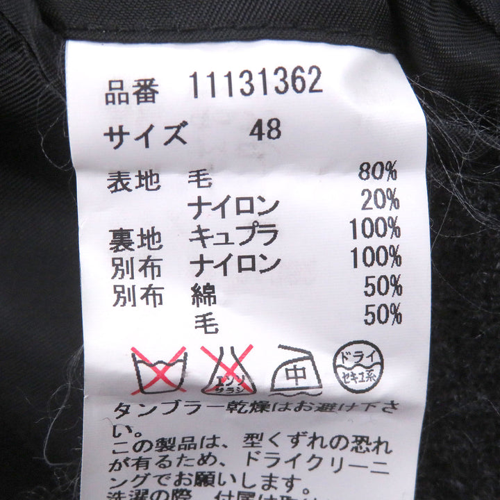 美品□MIHARA YASUHIRO ミハラヤスヒロ ウール フーデッド デザインコート ロングコート チャコールグレー 48 日本製 正規品 メンズ