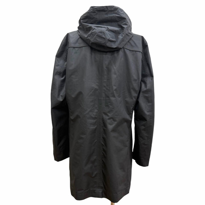 美品□HUGO BOSS ヒューゴボス GORE-TEX ヘリンボーン柄 一部ニット切替 フーデッド ナイロンコート ブラック 50 メンズオススメ◎