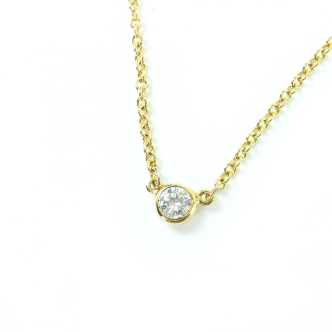 美品☆TIFFANY&amp;Co. ティファニー バイ ザ ヤード シングル ダイヤモンド ペンダント 18K 0.05ct K18/750(YG) 直径約3.5mm 重量1.83g