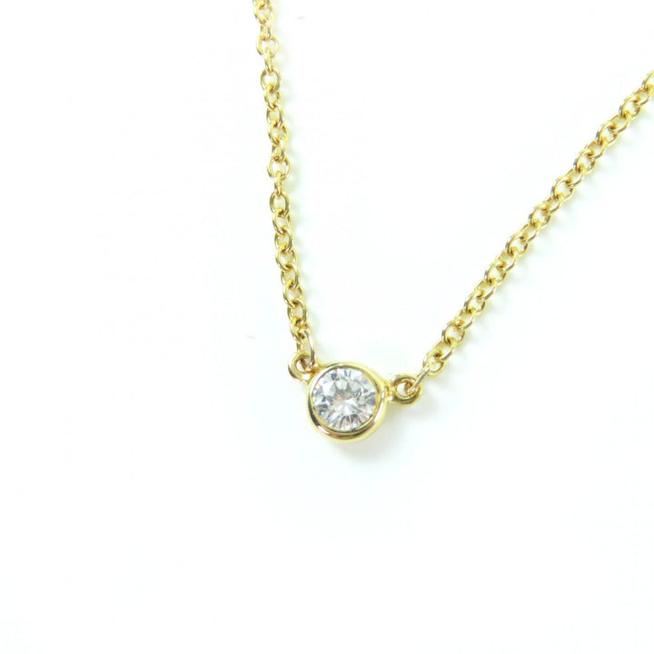 美品☆TIFFANY&amp;Co. ティファニー バイ ザ ヤード シングル ダイヤモンド ペンダント 18K 0.05ct K18/750(YG) 直径約3.5mm 重量1.83g