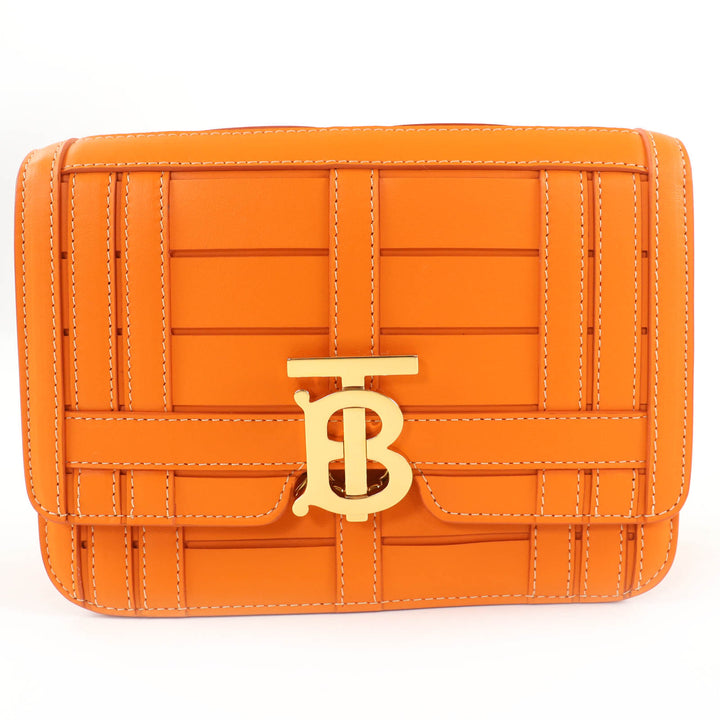 極美品☆BURBERRY バーバリー TB金具 2WAY レザー クラッチバッグ ショルダーバッグ オレンジ 保存袋付き イタリア製 レディース