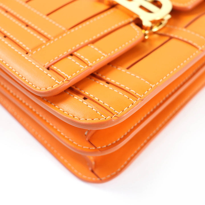 極美品☆BURBERRY バーバリー TB金具 2WAY レザー クラッチバッグ ショルダーバッグ オレンジ 保存袋付き イタリア製 レディース