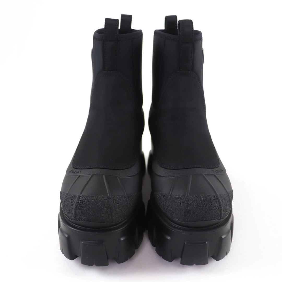 未使用品☆PRADA プラダ 1T933M モノリス Re-Nylon トライアングルロゴ ギャバジンブーツ ショートブーツ ブラック 36.5 レディース